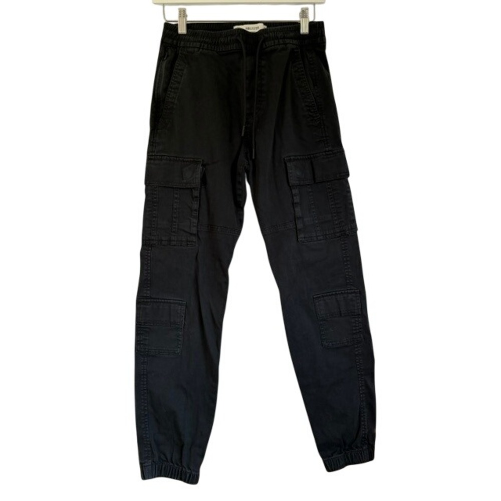 Hollister Kids XS Black Cargo Jogger Pants Elastic Waist Utility Pockets